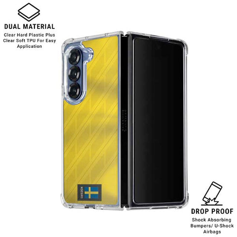 Sweden Soccer Flag Galaxy Z Fold6 Clear Case